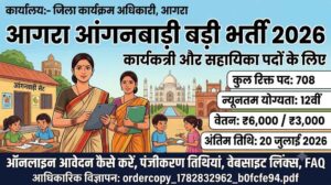 Agra Anganwadi Recruitment 2026: 708 कार्यकत्री व सहायिका पदों पर सीधी भर्ती, यहाँ से करें ऑनलाइन आवेदन